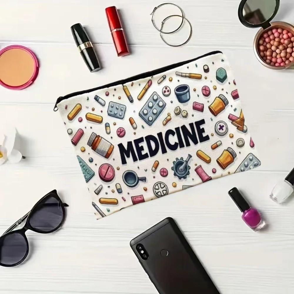 Zipper Closure Cosmetic Bag Print Pattern Makeups Organizer New Cable Organizer Bag for Office