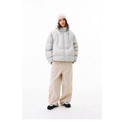 Double Pull Hooded Three-dimensional Short Couple Cotton Clothes Thickened Women's New Loose Coconut White Warm Jacket Men