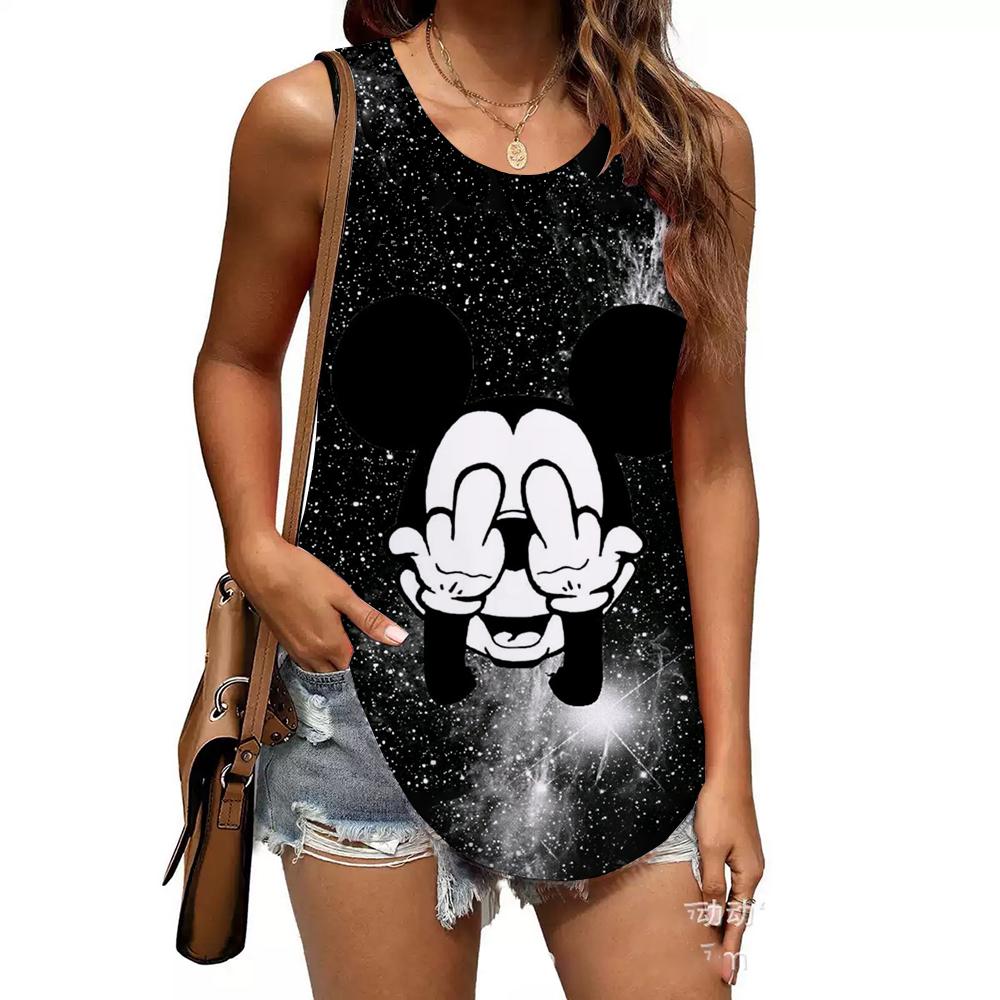 Fashion Printed Top Casual Loose Sleeveless T-Shirts Women’s