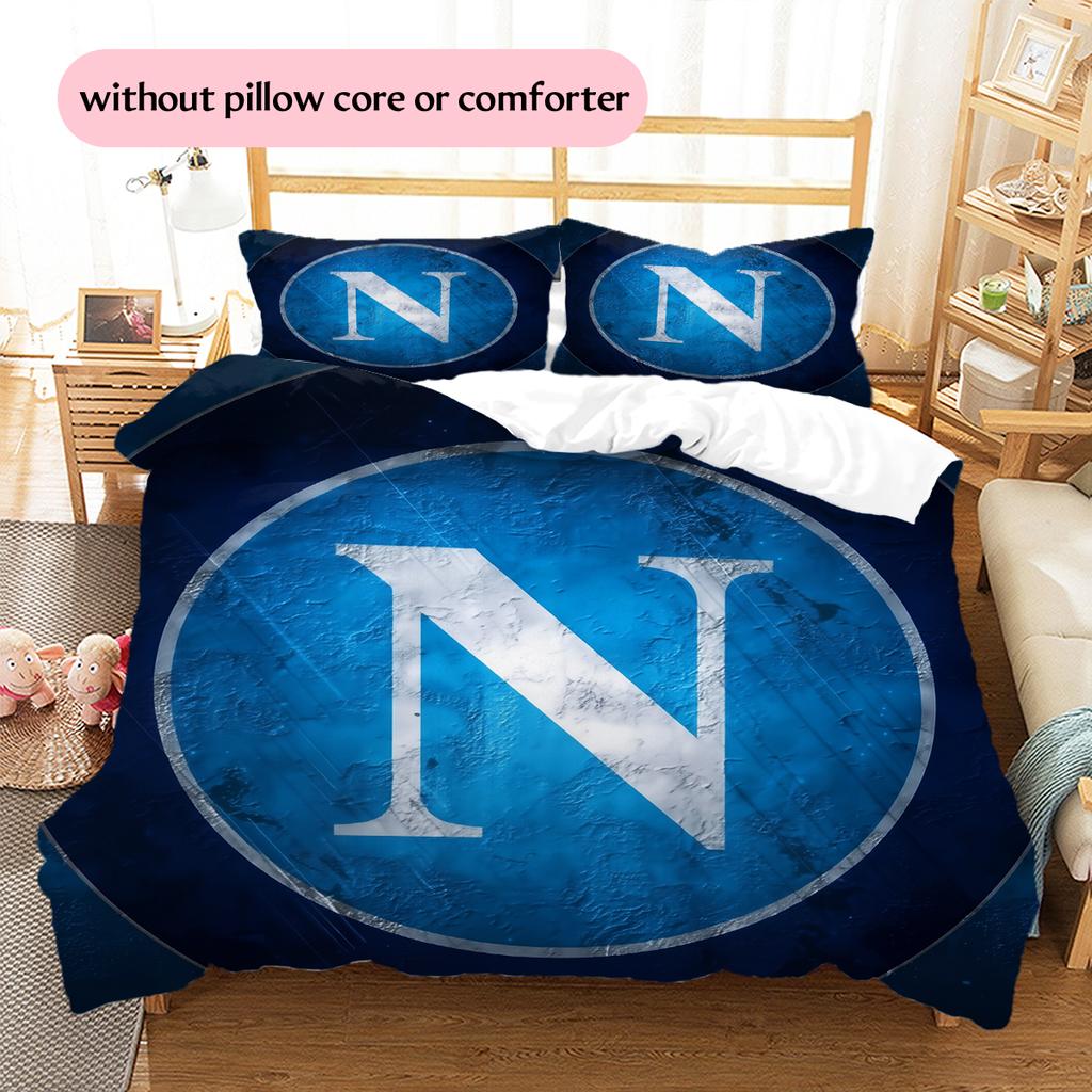 Napoli Pattern Bedding Home Decoration Birthday Gift (1 * duvet cover + 2 * pillowcase, without core)