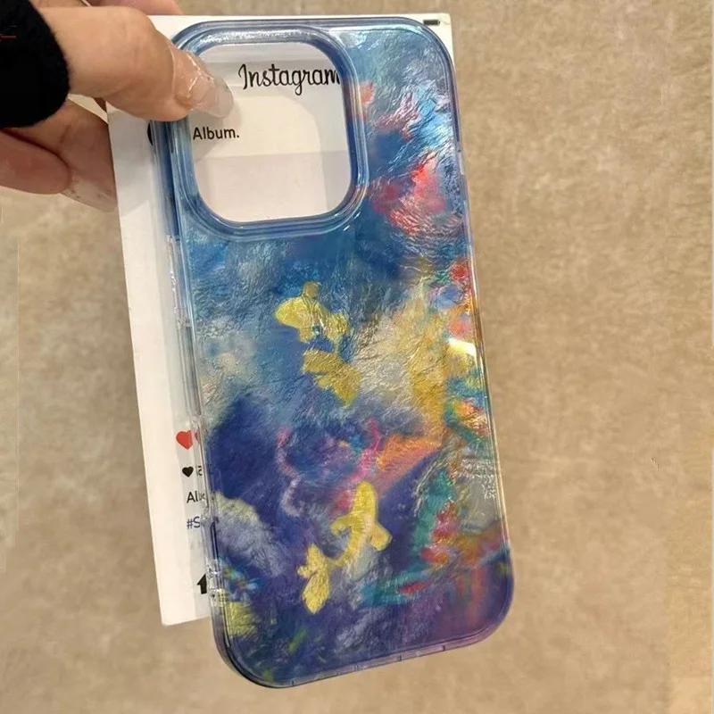 

Gradient Goldfish Butterfly Phone Case for IPhone 16 15 14 13 12 11 X XR Xs SE2 SE 8 7 Plus Pro Max Mini Shockproof Back Cover For iPhone 16 Pro