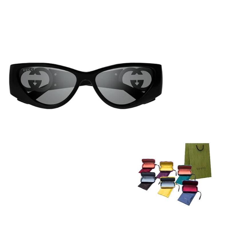 

GUCCI Logo Design Injection Molded Cat s Eye Sunglasses for Women in Black 55 чёрный