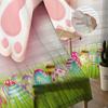 Happy Easter Bunny Butt Grass Egg Tulle Curtains For Living Room Bedroom Voile Sheer Curtain Window Home Decor Drapes