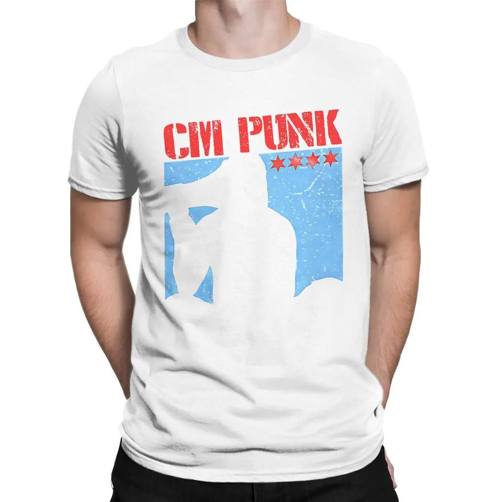 Men Cm Punk Aew Best In The World T Shirts Pure Cotton Clothing Fashion Humor Short Sleeve O Neck Tee Shirt Plus Size T-Shirts