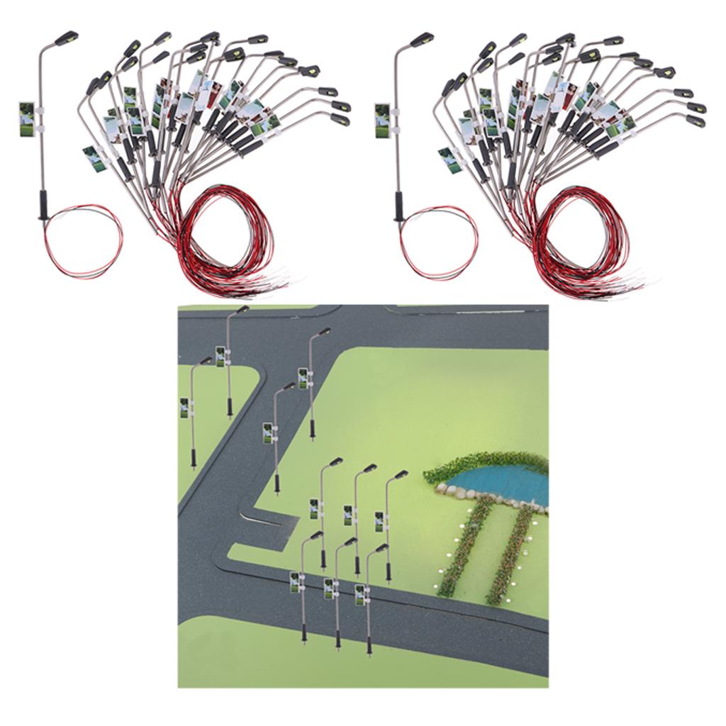 Pack of 40 Model Railway 1:200 Mini Lamppost Lamps Street Lights HO Scale 3V