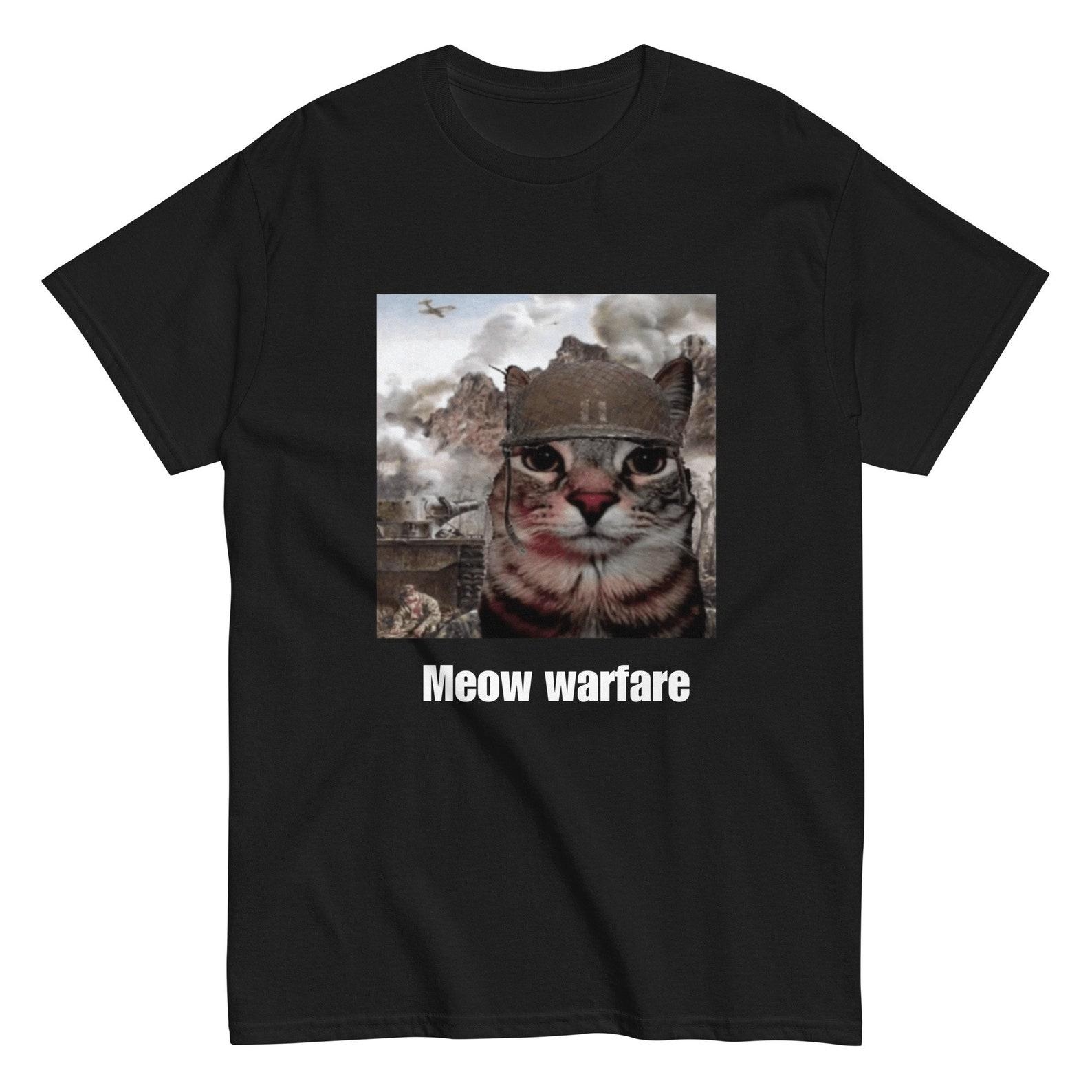 Cat At War Meme T-shirt 4XL