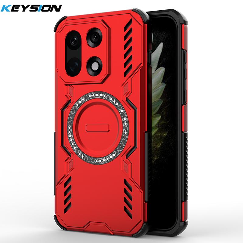 KEYSION Hollow Heat Dissipation Case for OnePlus 15 5G Silicone+PC Magnetic Cooling Shockproof Phone Cover for One Plus 1+ 15 5G
