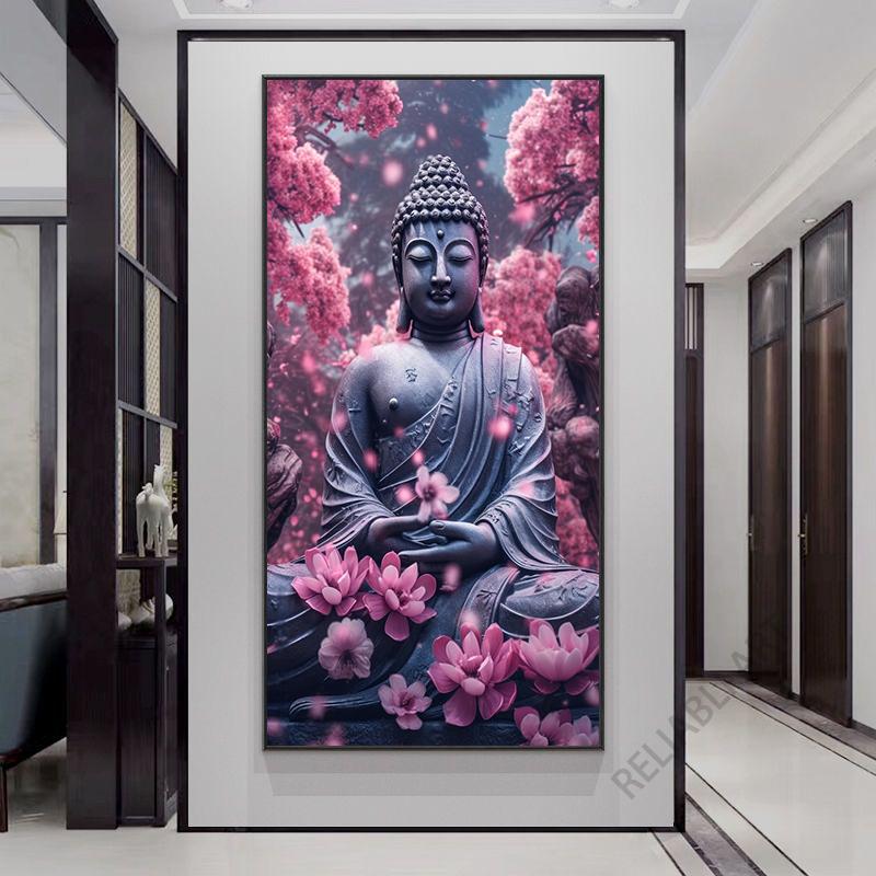 

Современная статуя Будды, картина на холсте, постеры и принты из камня Дзен, настенное искусство, абстрактные картины для декора гостиной 20x40cm No Framed