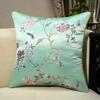 Chinese-style Embroidery Throw Pillow Redwood Sofa Cushion Cover Headboard Flowers Solid Wood Chair Lumbar Support Cushion Cover