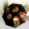 1PC Horror Icons Automatic Folding Umbrella - Compact 8-Rib Design, Durable Plastic & Iron, Daily Use F010650