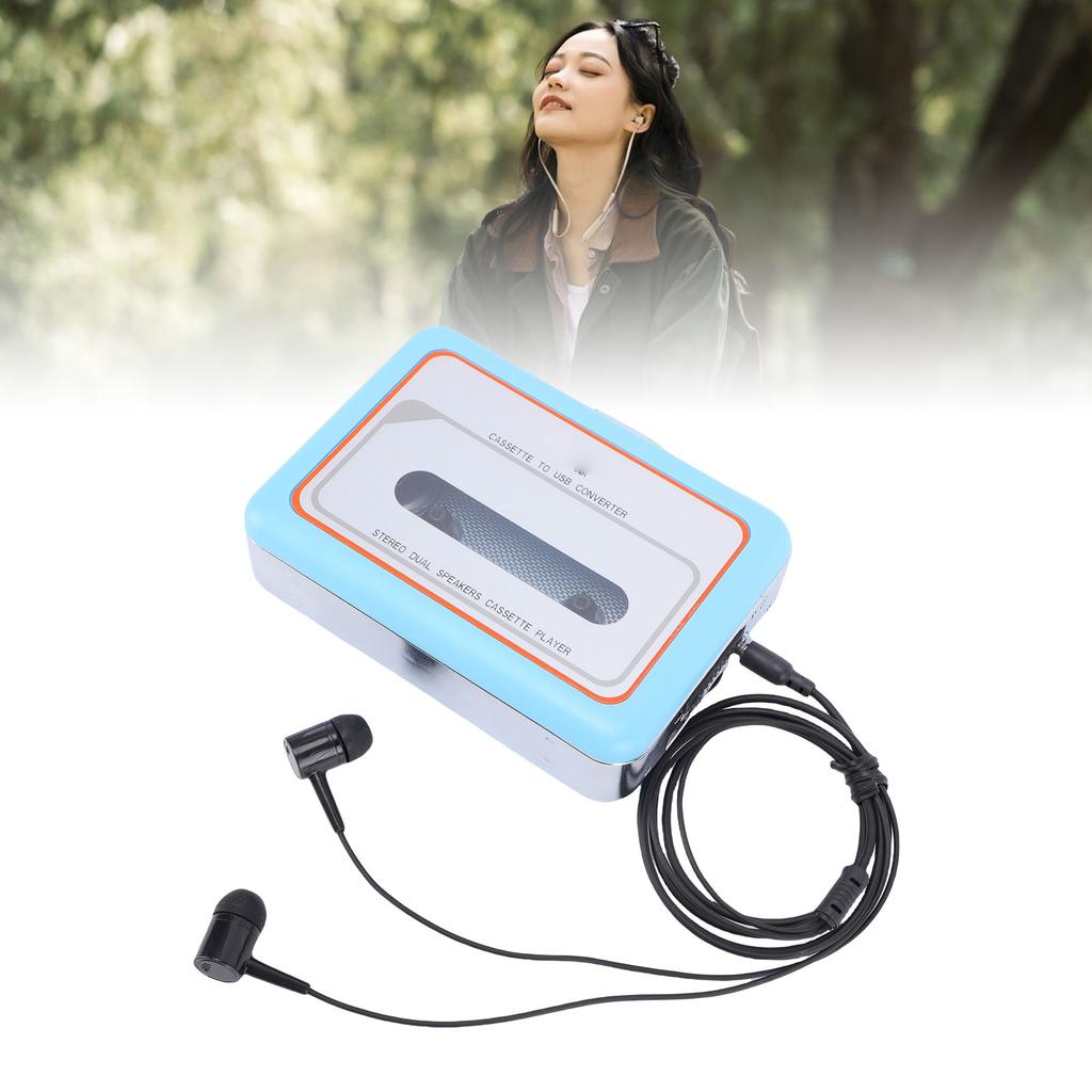 Cassette Tape Player USB Portable Cassette To MP3 Digital Converter with Built In Speaker and 3.5mm Headphone  