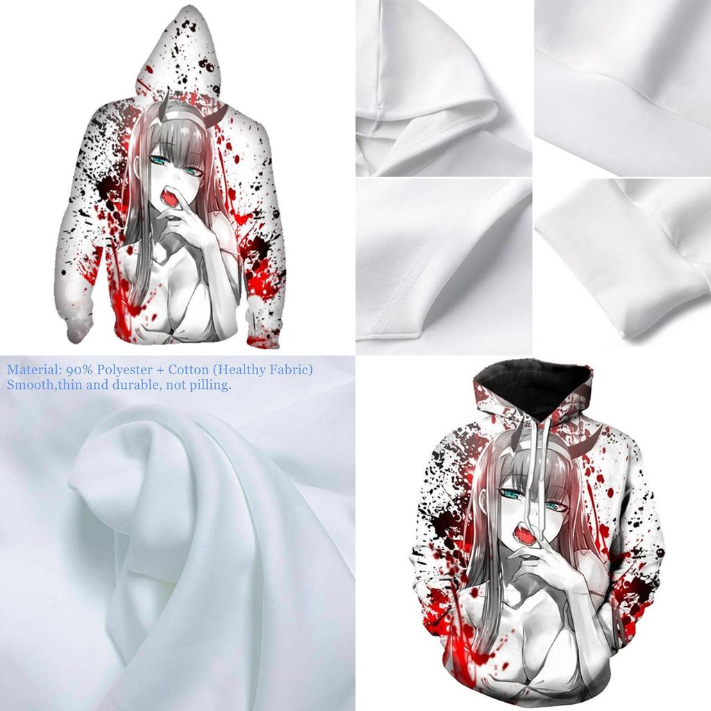 Cozy And Stylish Anime Darling In The Franxx Zero Two Pattern Unisex Hoodie