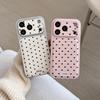 Korean Style Polka Dot Airbag Leather Phone Case for Apple 16/17Promax IP15, Large Hole Design, 14 New Style