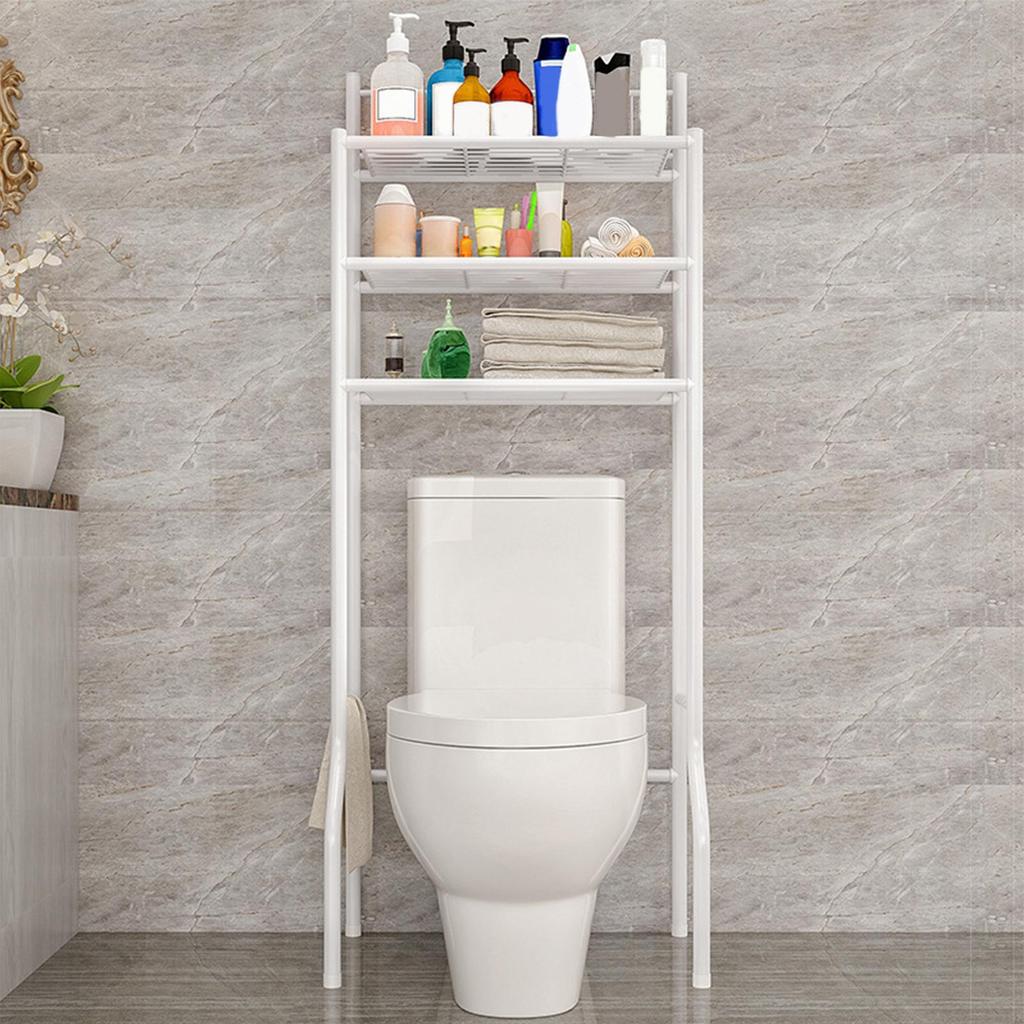 Over The Toilet Storage 3-Tier Bathroom Space Saving Holder Bathroom Over Toilet Storage Shelf For Home Apartment Dorm Restroom