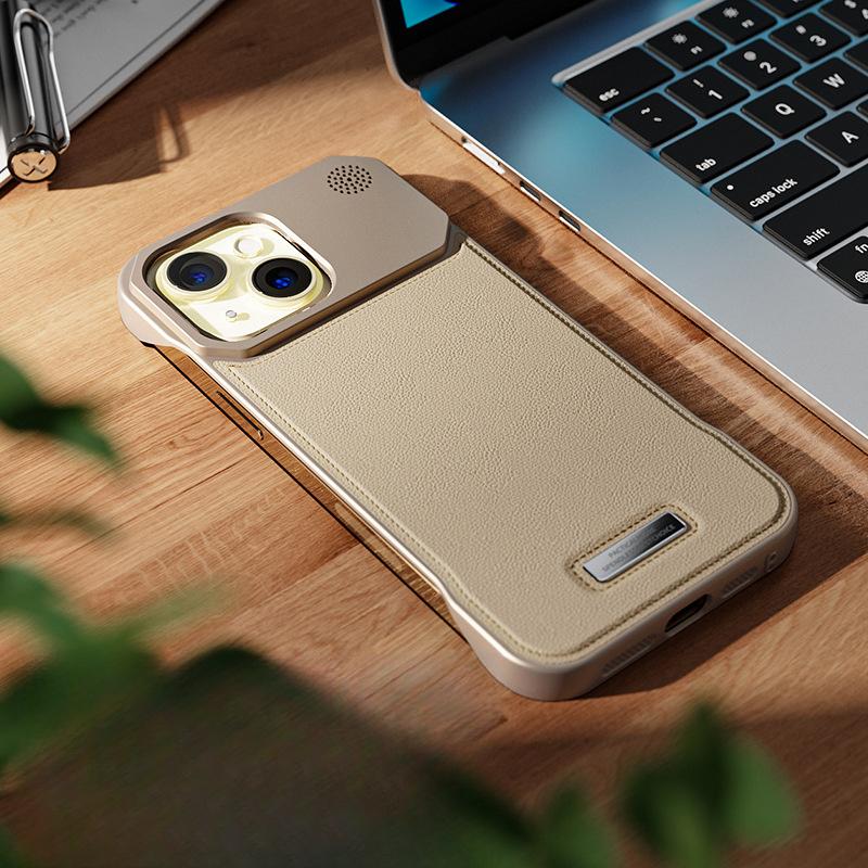IPhone 16 Leather Magnetic Aromatherapy 13mini Mobile Phone Case Without Frame Suitable for Apple 15 Charging 14 Protection Case