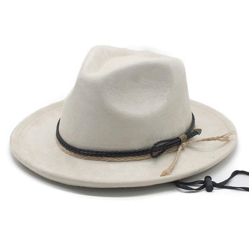 Vintage Western Cowboy Hat, Hot Selling Suede Top Hat with Windbreak Rope Tibetan Sun Hat