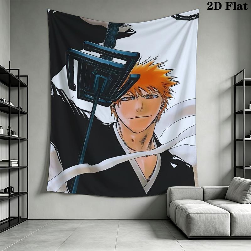 Bleach Wall Tapestry Aesthetic Wall Hanging Printed Fabric Blanket Decorative Tapestries for Bedroom Living Room Home Decor