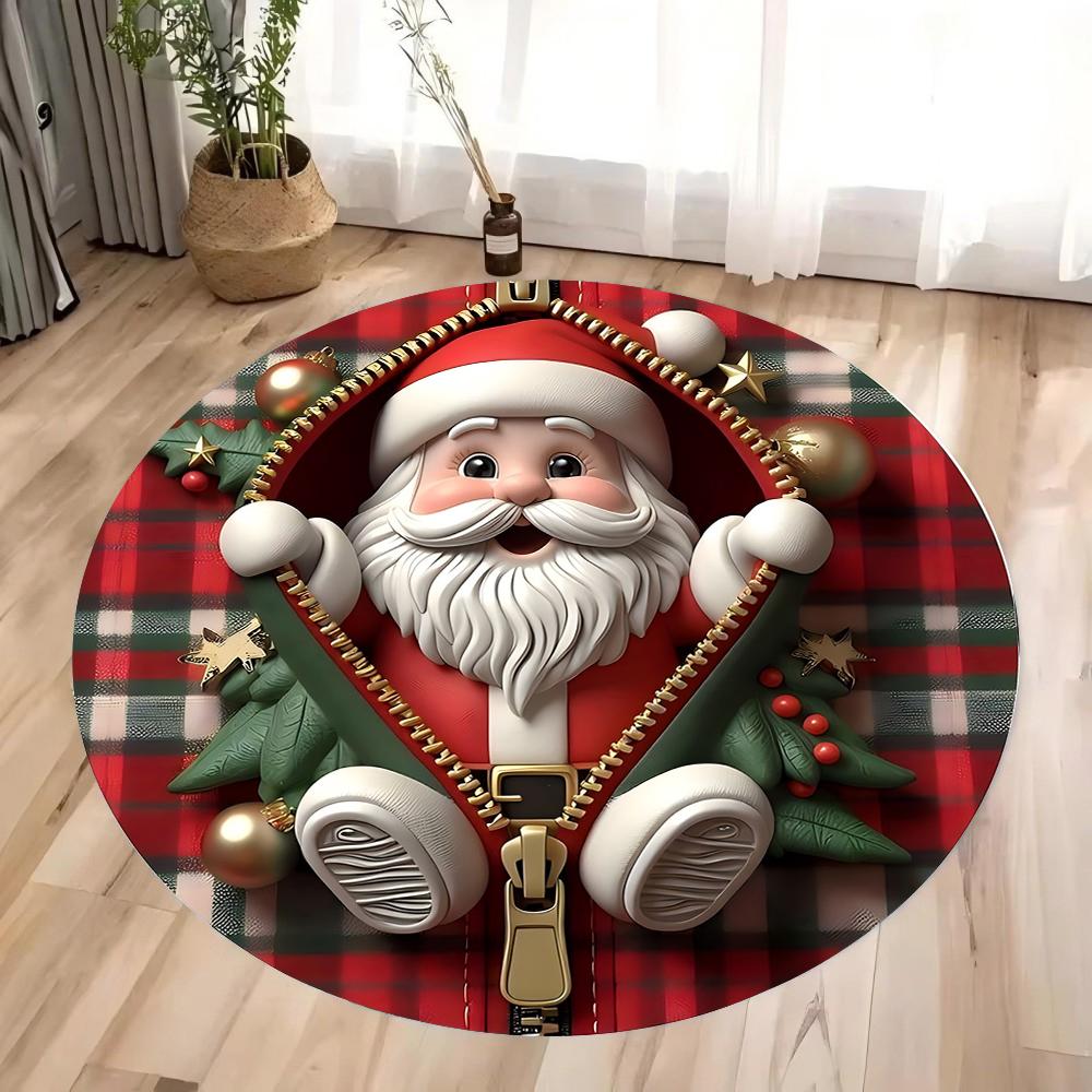 Frohe Weihnachten Runder Bereichsteppich Schlafzimmer Küchenmatte Reißverschluss Ist Interessant Boden Badezimmer Wohnzimmer Homeoffice Flur Teppich