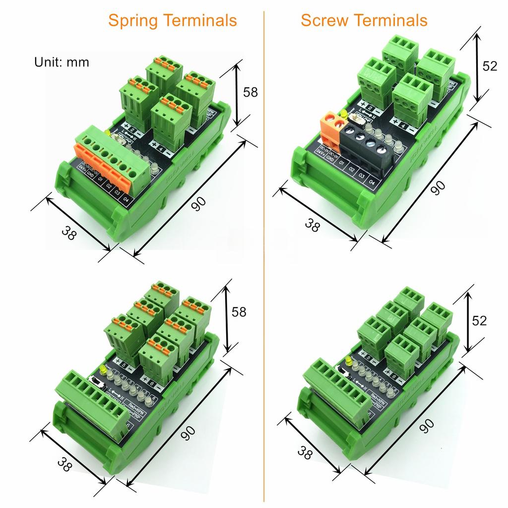PLC Input Module Terminal Block 4 6 Way/Channels Photoelectric Proximity Switch NPN PNP Sensor 3 Wires Conversion Transfer Board