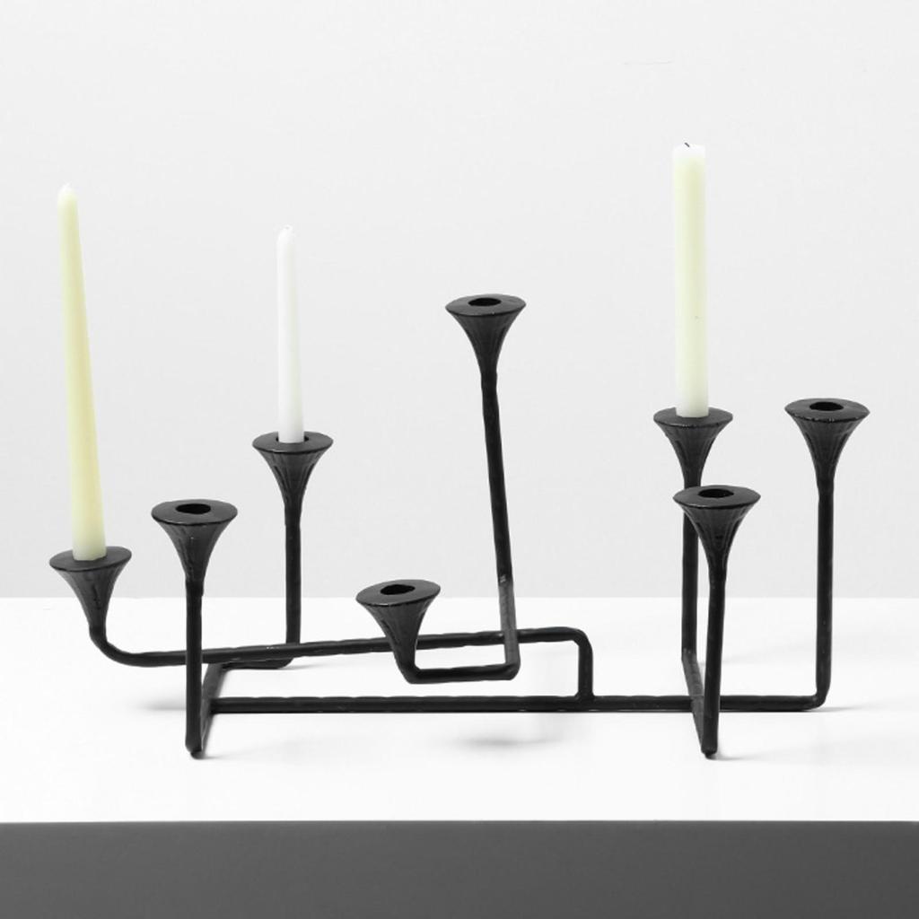 Metal Candlestick Holder Abstract Geometric Candle Elegant for Entryway