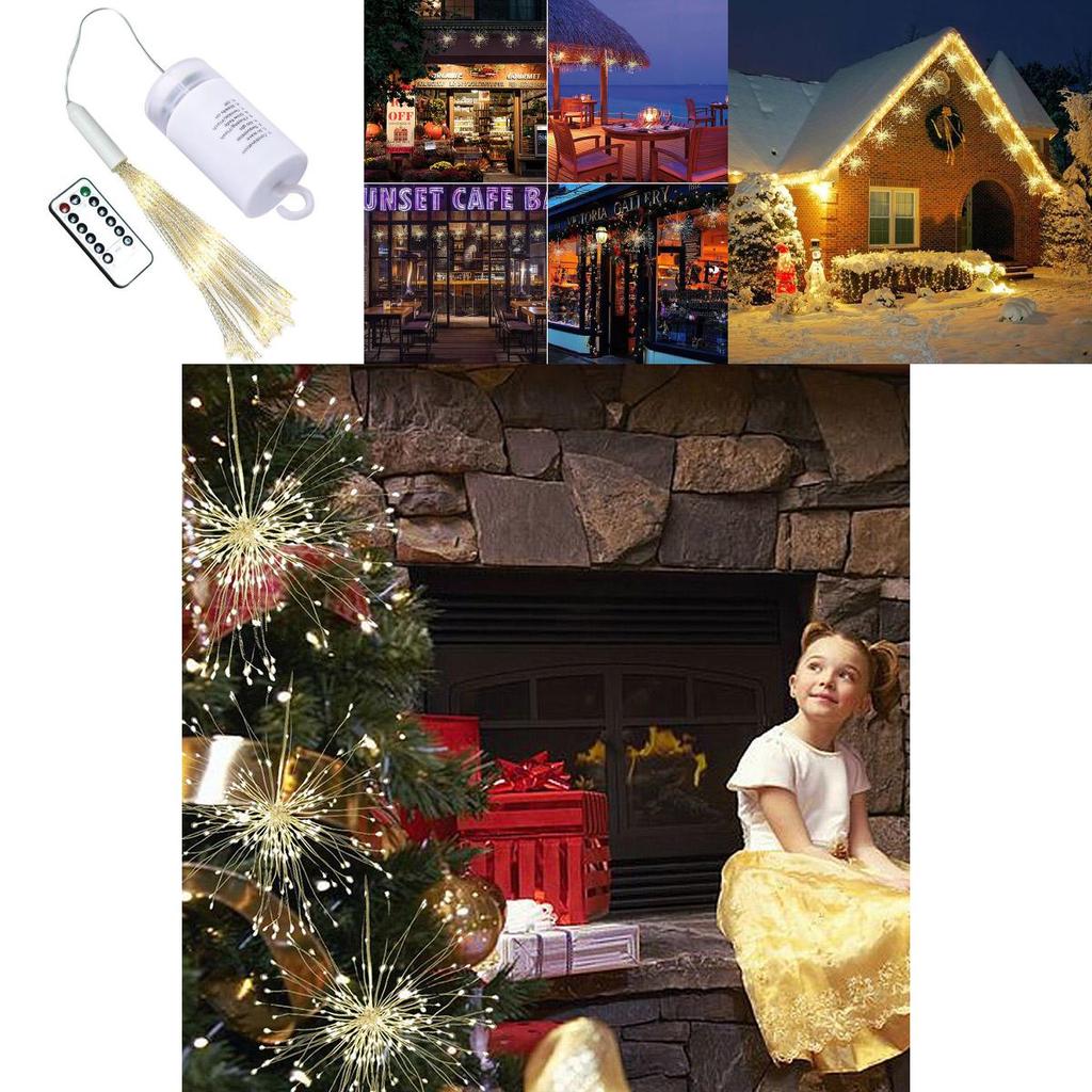 Firework Copper Led Fairy Wire String Lights Remote Control Christmas Decor