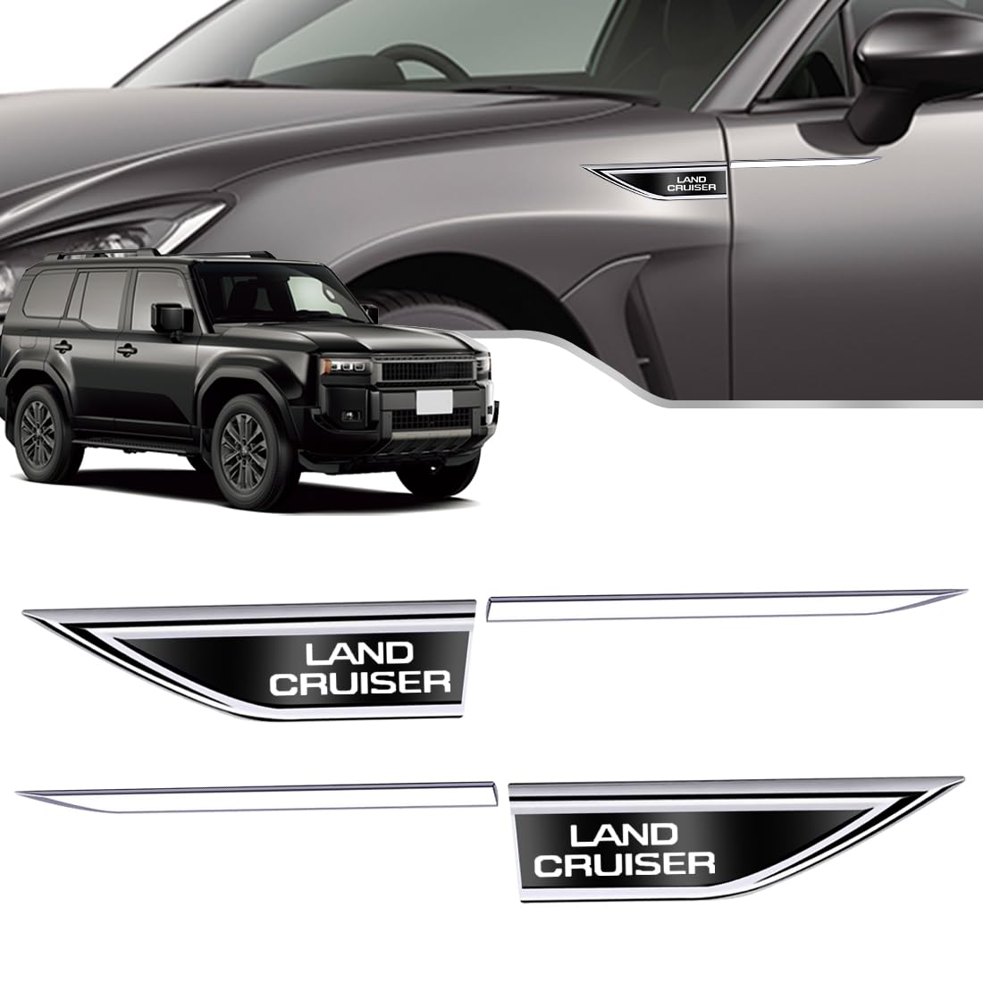 

LUTU 250 Series for New Land Cruisers, Compatible with All Series, Side Body Stickers, серебряный