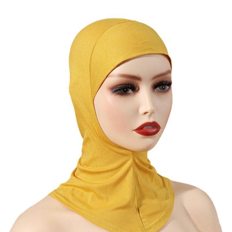 Women's Black Hijab Scarf Muslim Islamic Modal Solid Color Neck Head Under Scarf Cap