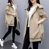 Early Fall Clothing Trench Coat Women Spring Korean Version of Loose Casual Hooded Temperament Fashion Jacket Plus Size