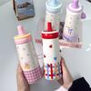 Portable 600ml Insulated Cup Stainless Steel Bow Coffee Cup Cartoon Large Capacity Straw Cups