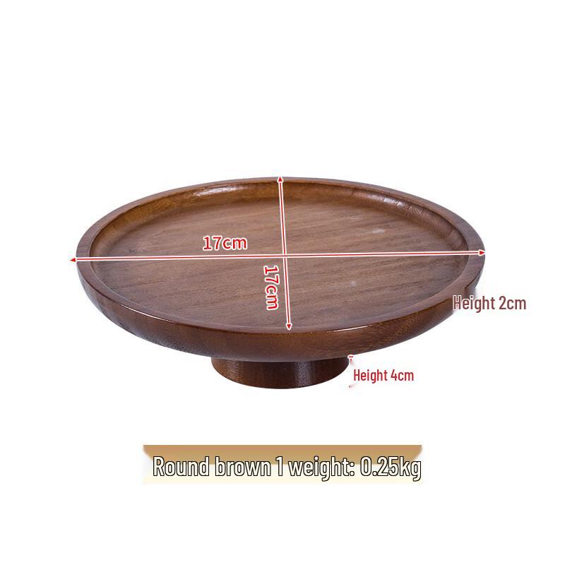 Vintage Wooden High-Footed Tray 17x17x6 cm