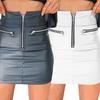 High Waist Mini Skirt Zipper Half Placket Hip Wrapped Pencil Evening Party Club Skirt Solid
