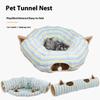 Interactive Cave Toy Multi Function Detachable Foldable Cat Banana Tunnel Bed with Cushion Mat for Pet
