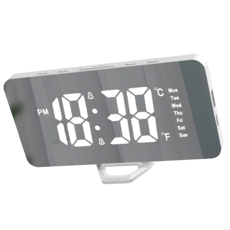 62KD Small Digital Alarm Clock with LED Time Display, Date, Temperature for Travel