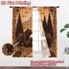 2D FLAT PRINTING 2pcs Curtains (Without Rod) Bear Family in Forest(1) Popular Creative Curtains Versatile Polyester Curtains