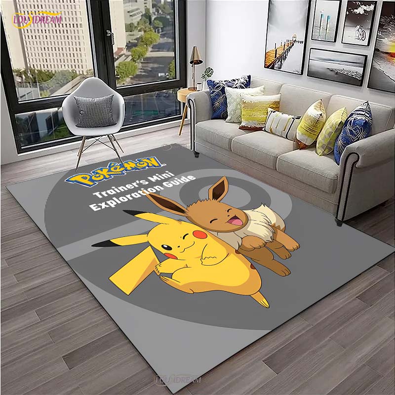 Pokemon Pikachu Κινούμενα Σχέδια Anime Χαριτωμένο Χαλί για Σαλόνι Υπνοδωμάτιο Χαλί Κουζίνας Πόρτας Παιδικό Αντιολισθητικό Πατάκι Δαπέδου Alfombra Δώρο Γενεθλίων