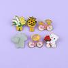 Zinc Alloy Brooch Pin, Enamel Paint Corrosion-Resistant Lapel Pin, Flower Bear Style Metal Badge with Stable Back-Buckle Pin for Clothes Hats