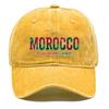 Baseball Cap With "MOROCCO" "ALLAH YARHAM EL AHMAR" Flag Printed , Adjustable Sun Hat Headwear Unisex Trendy Casual Dad Hat