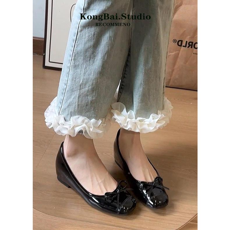 

Nude single shoes women s 2025 new inner height-increasing flat-soled ladyshoes French temperament ballet shoes light mouth soft-soled beanie shoes 35
