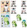 6 Photos/pack of Animal Face Change Stickers Cartoon Cute Little Animal Giraffe Turtle Tiger DIY Dress-up Stickers