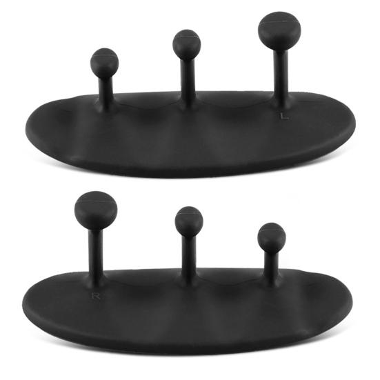 1 Pair Anti-Slip Silicone 3-Finger Workout Grips Hand Palm Protection Dumbbell Deadlift Pull-Up Grippers Gym Training Exercise Fingerless Gloves