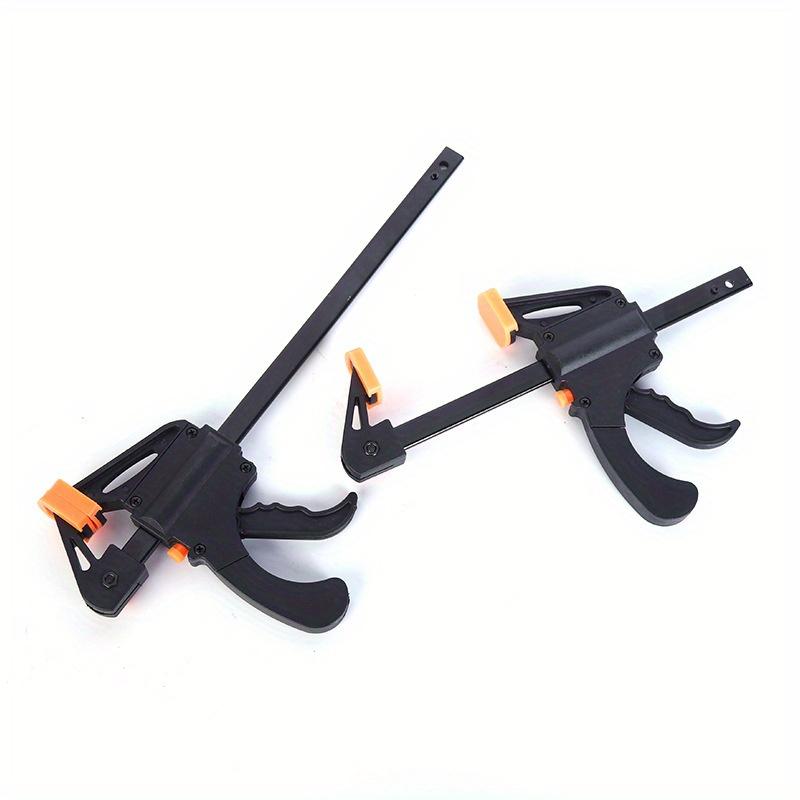 2pcs 4.0inch Black Metal F Clamps, Quick Ratchet Release Woodworking Clips for DIY Carpentry, Industrial Hand Tools