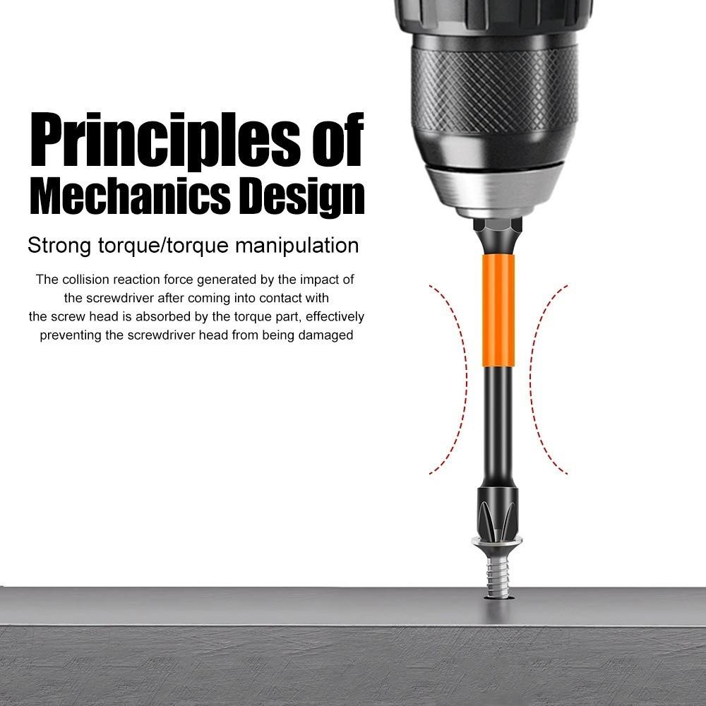 5pcs 1/4" Hex Shank Screwdriver Bit Set Anti-Slip Design Impact Ready Bits Industrial Repair