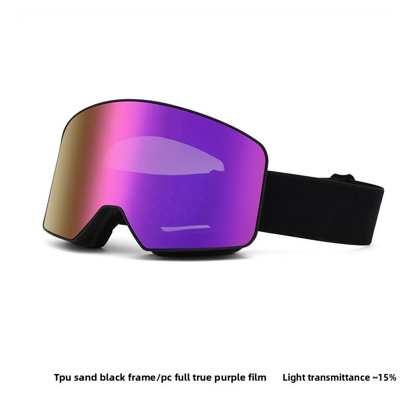 Ski Glasses Snow Goggles Double-layer Anti-fog Cylindrical Outdoor Snow Sports PC Ski Goggles