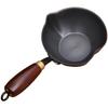 Wooden Handle Mini Heart Shaped Cast Iron Pan for Splash Oil and Spice Frying Even Heat Distribution and Spill Resistant Spout