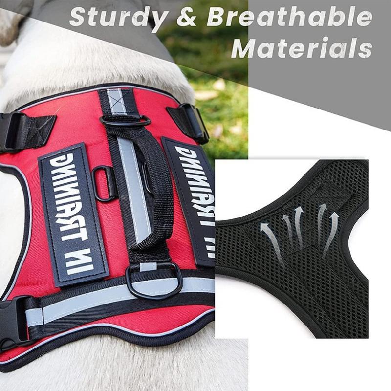 Large Dog Service Dog Harness Pet Supplies Dog Chest Harness Anti-escape Vest Style Traction Rope Reflective Adjustable Breathable Chest Strap