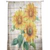 Farm Flower Sunflower Bee Curtain For Living Room Transparent Tulle Curtains Window Sheer For The Bedroom Accessories Decor