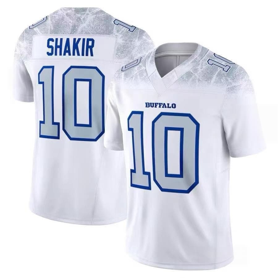 New Men Buffalo Bills #17 Josh Allen Jersey White V Neck Name Number Short Sleeve Sports Game Jersey for Fans Family Matching