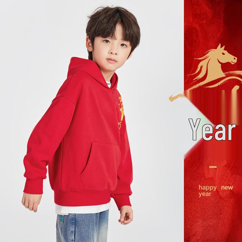 Dodogirl Boys  Chinese Trendy Dragon Print Hooded Sweatshirt 160