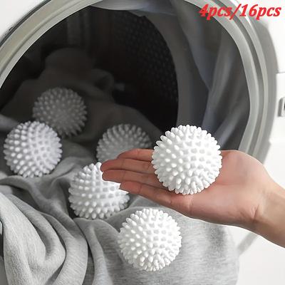 4/16 Stück Wäschetrocknerbälle Wiederverwendbar Ersetzen Wäschetrockner Weichspüler und Sparen, Wiederverwendbare Waschmaschinenreinigung Weichspüler Wäscheball