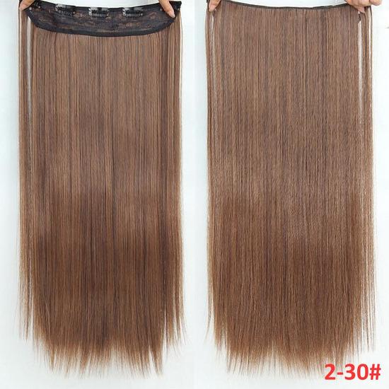5Clips In Hair Synthetic Long Straight Hair Extensions Natural Hairpiece For Women Cosplay Party Wear